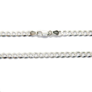 Cadena Barbada en Plata de Ley 60cm