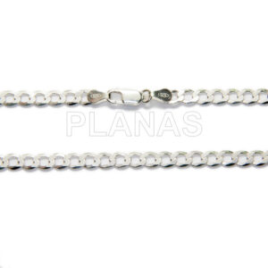 Cadena Barbada en Plata de Ley 60cm